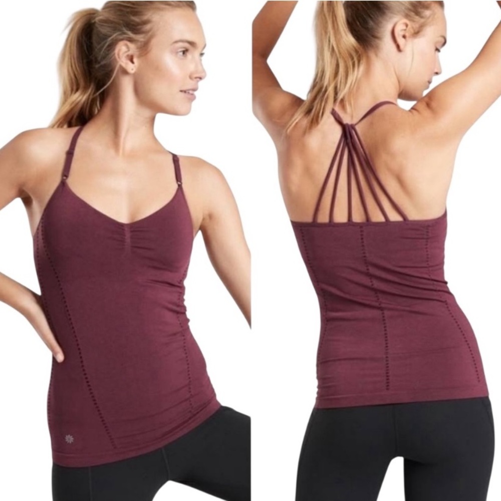 Athleta Allegro Strappy Support Tank In Maroon